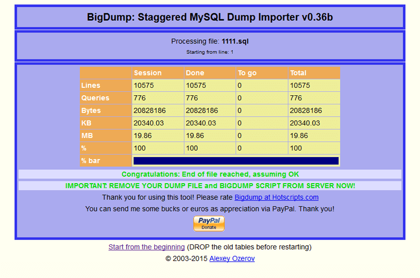 BigDump