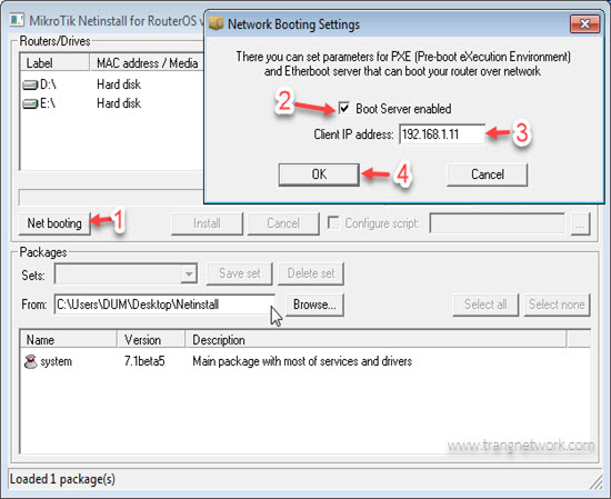 mikrotik netinstall