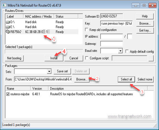 mikrotik update routeros