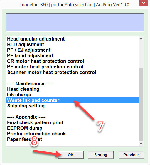 Weste ink pad counter